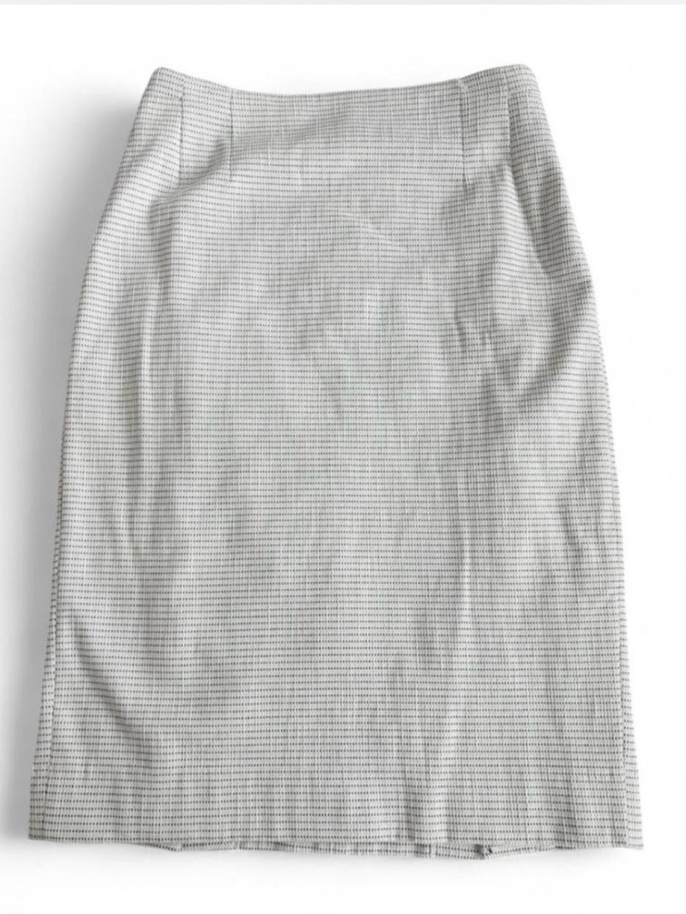 MM Lafleur White Micro-Check Pencil Skirt